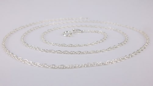 New Vintage Italian Sterling Silver Helix Rope Chain Necklace 20"