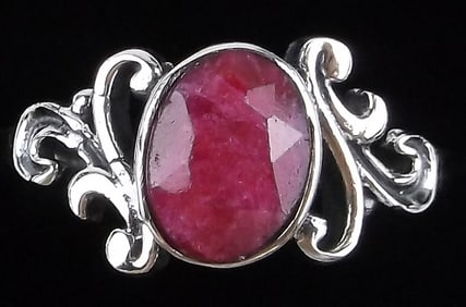 New Thick Sterling Silver 1ct Ruby Ring 7