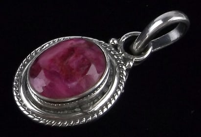 New Bali Sterling Silver 1.25ct Ruby Pendant
