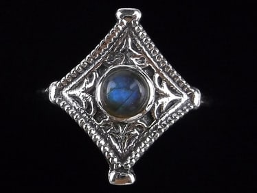 New Bali Sterling Silver Labradorite Ring 7.5