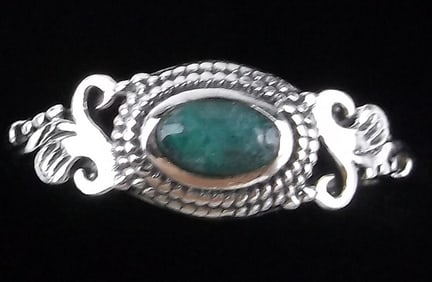 New Bali Sterling Silver Emerald Ring 6
