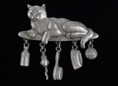 Stunning Vintage Jonette Jewelry JJ Cat Brooch