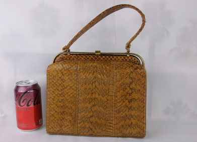 Gorgeous 1960 Palizzio NY Genuine Snake Skin Handbag Purse