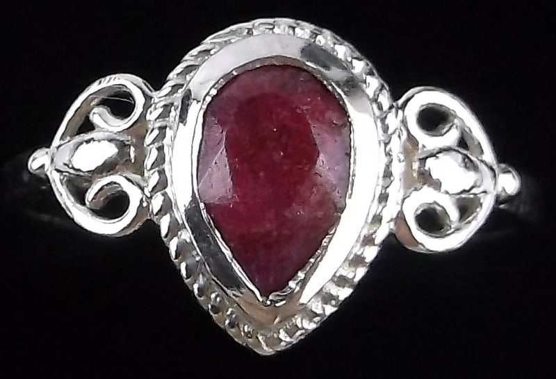 New Bali Sterling Silver .75ct Ruby Ring 7.5 (1 of 2)