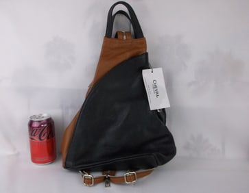New NWT Cheval Italian Leather Handbag Backpack $240