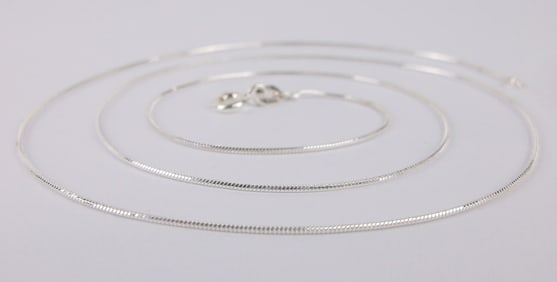 New Vintage Italian Sterling Silver Chain Necklace 20"