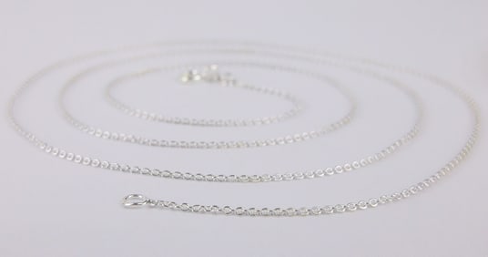 New Vintage Italian Sterling Silver Chain Necklace 24"