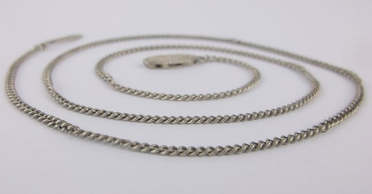 Stunning Vintage 1950s Sterling Silver Chain Necklace 16"