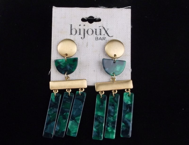 New Bijoux Bar Lucite Drop Earrings $27: new condition