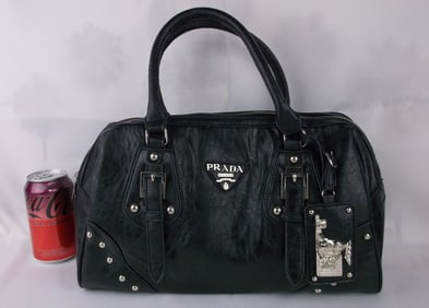 Stunning Vintage Prada Italian Leather Handbag Purse