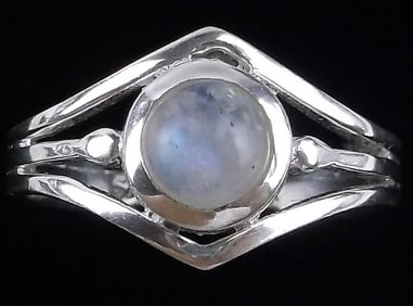 New Thick Sterling Silver Moonstone Ring 7.5