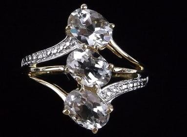 New Designer Gold Over Sterling 2.25cttw Aquamarine Ring 7
