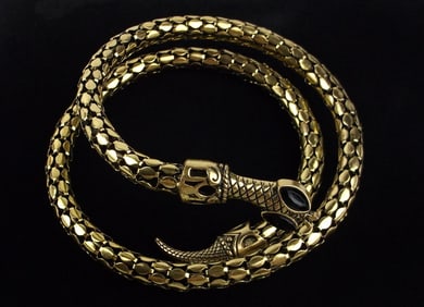 Big Mint Rhinestone Snake Wrap Arm Bracelet
