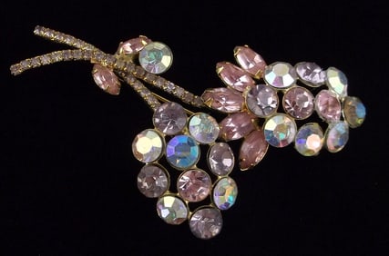 Stunning Vintage 1960s HOBE Rhinestone Brooch