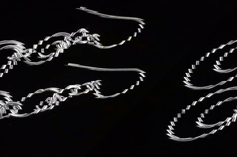 New Sterling Silver Hoop Drop Earrings: Solid Sterling Silver Guaranteed, in Brand New Never Worn Condition.