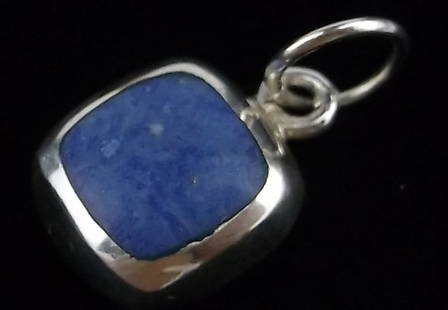 Mint Vintage Sterling Silver Lapis Pendant: Guaranteed Solid 925 Sterling Silver, in Excellent Condition