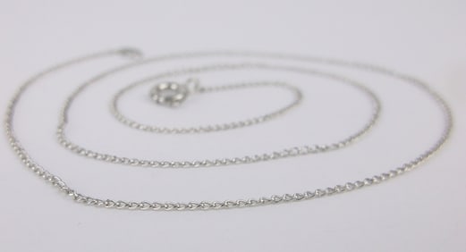 Mint Vintage 1950s Sterling Silver Chain Necklace 15.5"