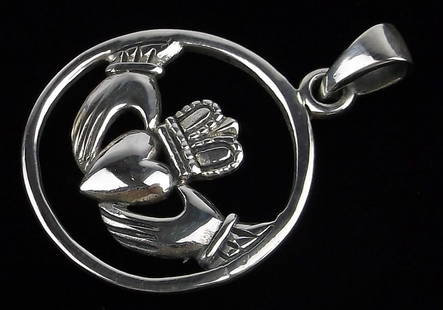 Mint Vintage Sterling Silver Claddagh Pendant: Guaranteed Solid 925 Sterling Silver, in Excellent Condition