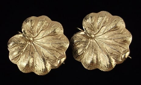Mint Vintage 1960s 12kt GF Lilly Pad Earrings