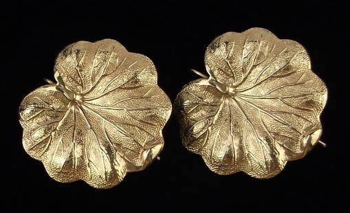 Mint Vintage 1960s 12kt GF Lilly Pad Earrings: Mint Condition, In Like New Condition, Perfect