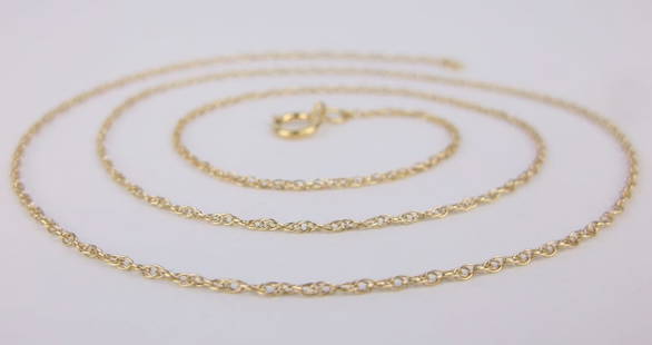 New Gold Over Sterling Helix Rope Chain Necklace 18": Solid Sterling Silver Guaranteed, in Brand New Never Worn Condition.