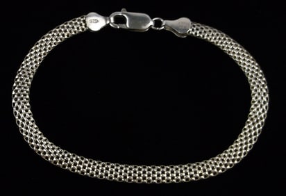 Mint Vintage Italian Sterling Silver Soft Chain Bracelet 8"