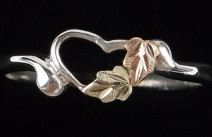 Mint Vint Boxed Sterling Silver 12kt Black Hills Gold Ring 8