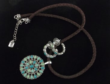 Mint Chaps Ralph Lauren Southwest Necklace Earrings Set 20"