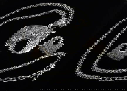New Vint Boxed Montana Silversmiths Horse Necklace Earrings 18": new condition