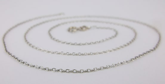 Mint Vintage Italian Sterling Silver Chain Necklace 18"
