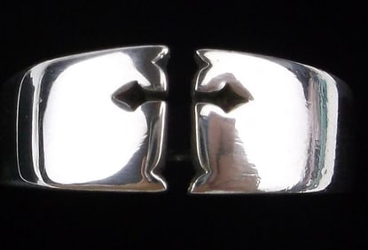 Mint Thick Vintage Sterling Silver Mens Cross Ring 10