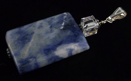 Mint Big Vintage Sterling Silver Sodalite Pendant