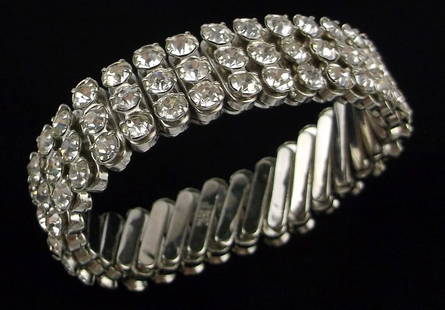Mint Vintage 1950s Rhinestone Stretch Bracelet: Mint Condition, In Like New Condition, Perfect