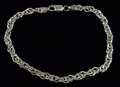 Mint Vintage Sterling Silver Mens Chain Bracelet 8.25"