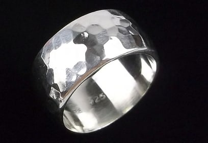 Mint Vintage Thick Heavy Sterling Silver Band Ring 6