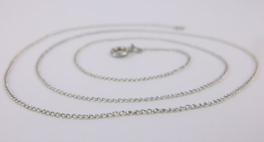 Mint Vintage 1950s Sterling Silver Chain Necklace 18"