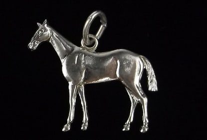 Mint Vintage 1950s Sterling Silver Horse Pendant