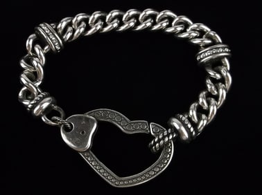 Stunning Vintage Brighton Heart Locket Bracelet 8"
