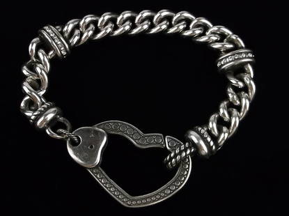 Stunning Vintage Brighton Heart Locket Bracelet 8": excellent condition