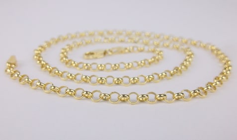 New Heavy Italian Gold Over Sterling Silver Chain Necklace 18"