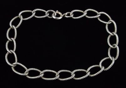 Mint 1950s AJC Co Sterling Silver Chain Bracelet 7.25"