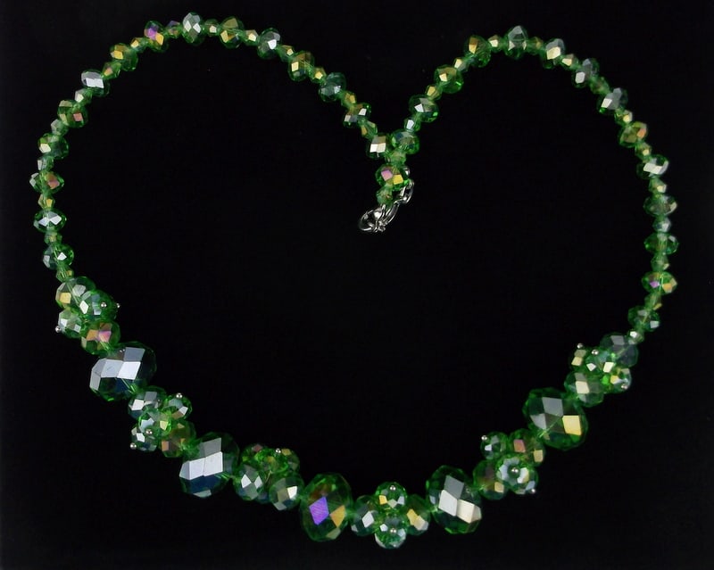 Mint Vintage Green Crystal Necklace 20" (1 of 2)