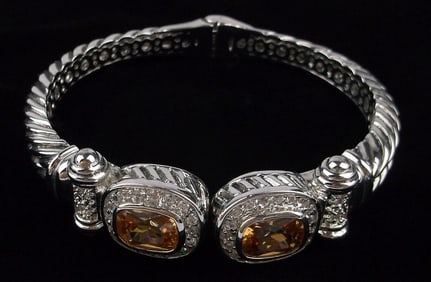 New Big Designer Vintage Orange Tourmaline Bracelet