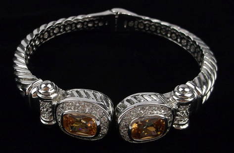 New Big Designer Vintage Orange Tourmaline Bracelet: new condition