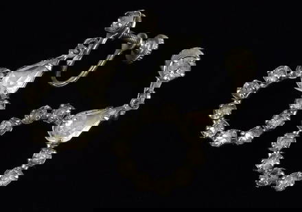 Stunning Antique 1940s Rhinestone Drop Earrings: excellent condition
