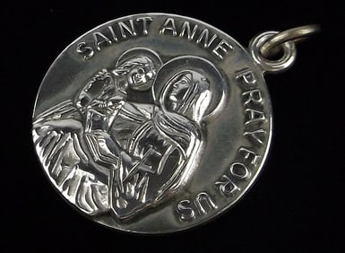 Mint Vintage Sterling Silver Catholic St Anne Pendant