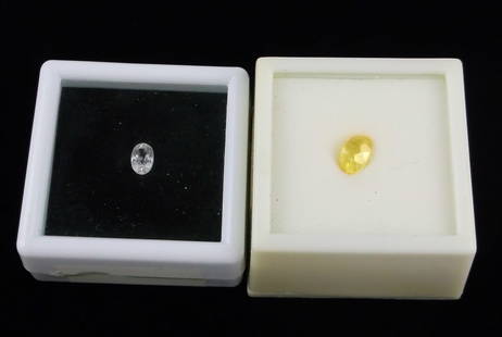 2 Mint Genuine Gemstone Lot Citrine and White Zircon: Mint Condition, In Like New Condition, Perfect