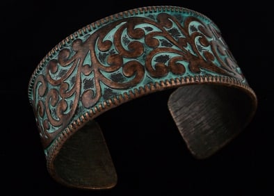Mint Vintage Brass Cuff Bracelet 7-8"