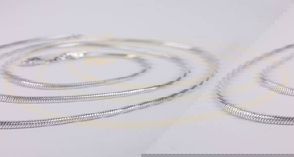 Mint Vintage Thick Italian Sterling Silver Chain Necklace 22": Guaranteed Solid 925 Sterling Silver, in Excellent Condition