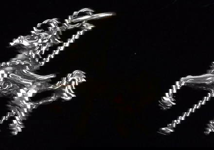 Mint Vintage Sterling Silver Carousel Horse Pendant Charm: Guaranteed Solid 925 Sterling Silver, in Excellent Condition